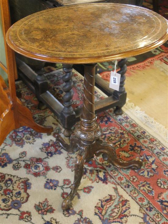 Victorian walnut oval occasional tripod table